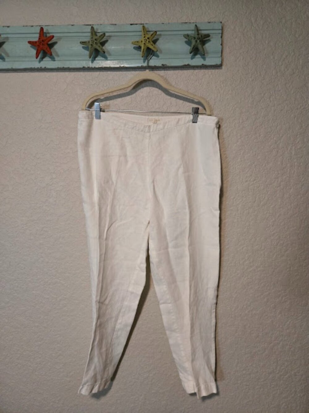 Eileen Fisher White Linen Cropped Pants